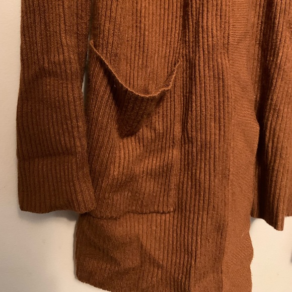 Whisper Knit By Louis Dell'Olio Autumn Brown Long Fall Cardigan Sweater Topper - Picture 2 of 11